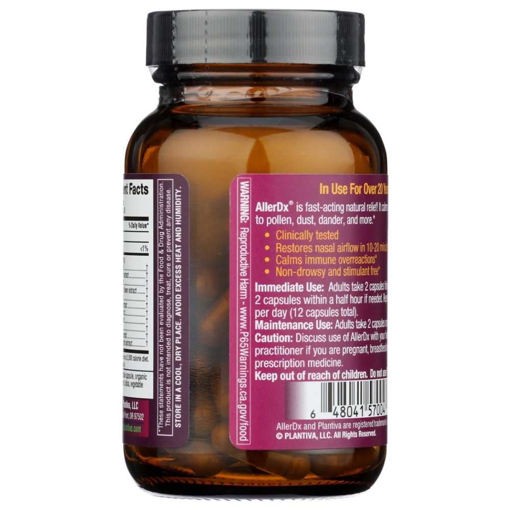 PLANTIVA: AllerDx 60 Capsule Bottle Vegan, 60 cp
