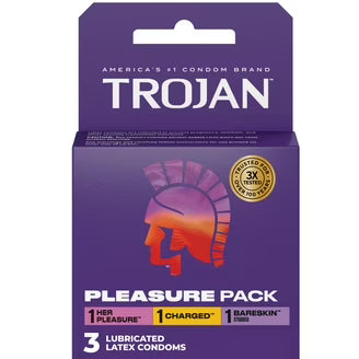 Trojan Pleasure Pack 3 Lubricated Latex Condoms