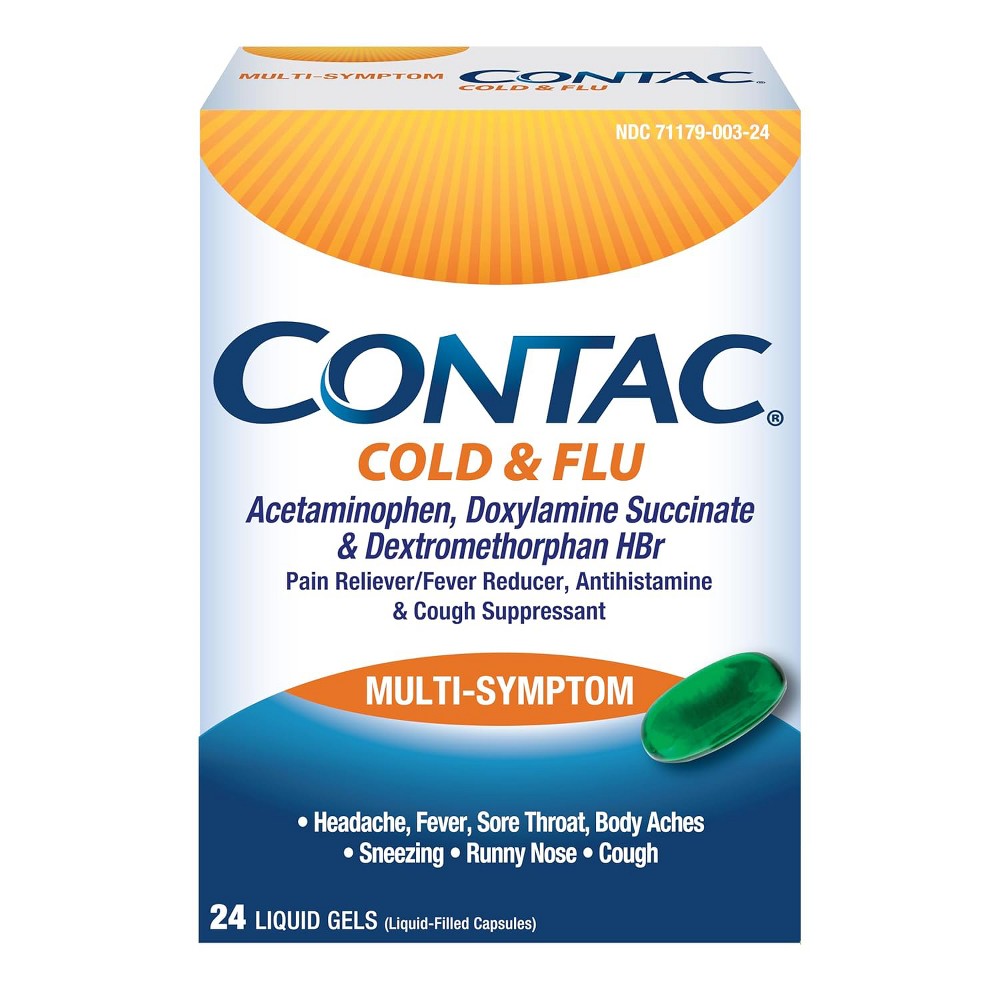 Contac Cold & Flu Multi Symptom 24 Liquid Gels