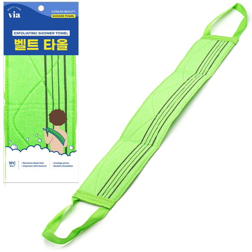 Via Beauty Exfoliating Shower Towel - 1pc Belt