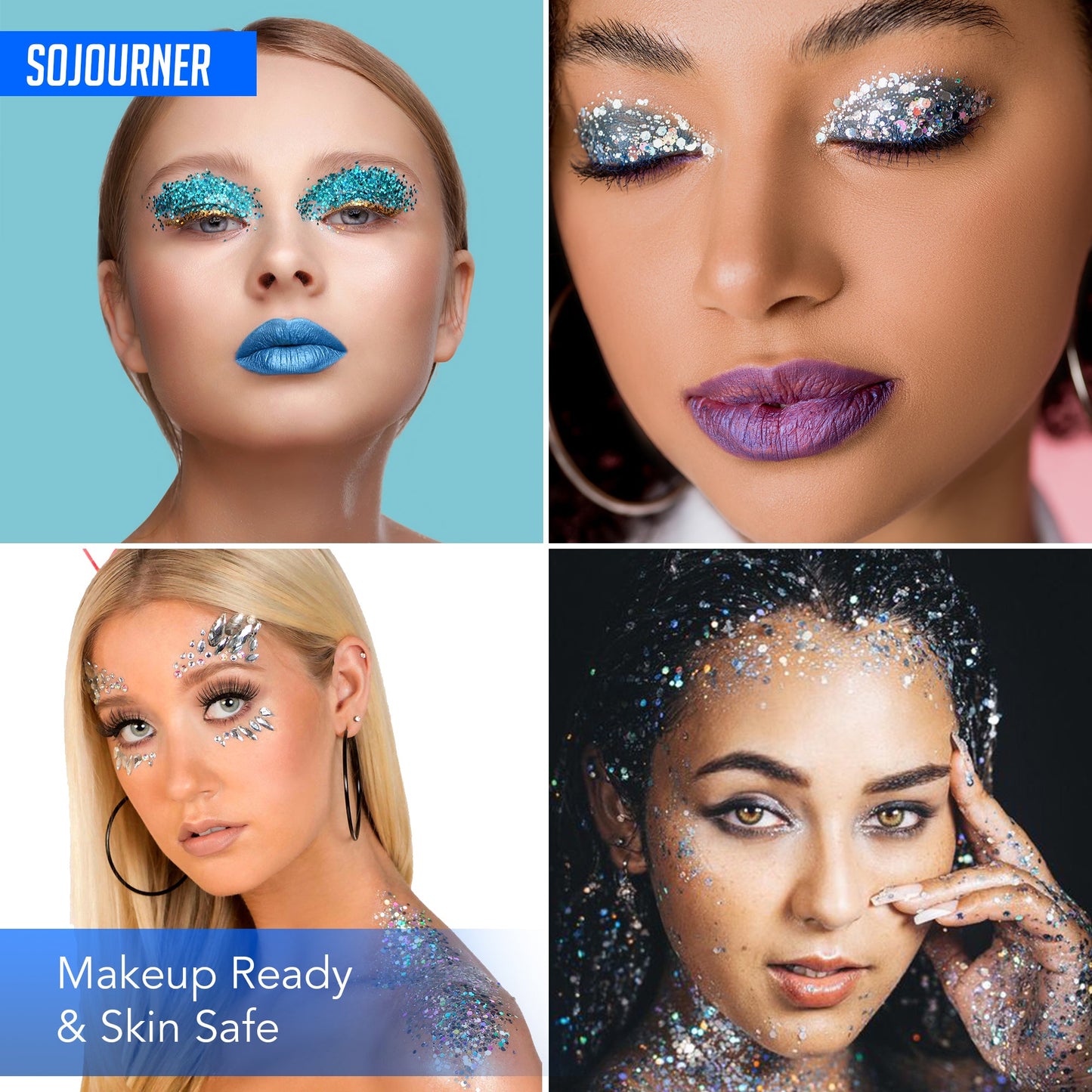 16 pack + 1 glitter glue Chunky Cosmetic Holographic Glitter