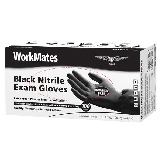 Workmates Black Nitrile Gloves (100 Ct.) Size Small