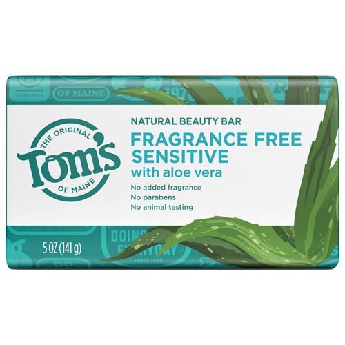 Toms Of Maine Natural Beauty Bar Soap For Sensitive Skin With Aloe Vera